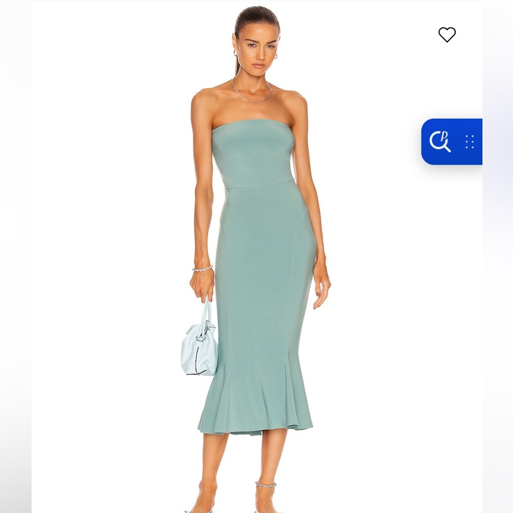 Norma Kamali strapless fishtail midi dress